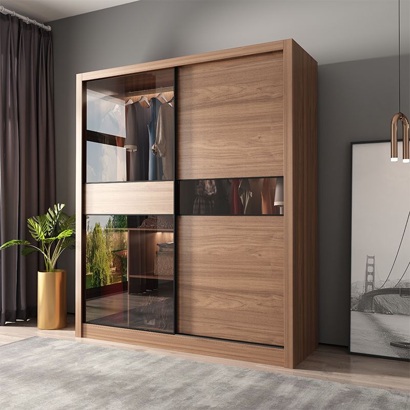 Brown Storing Cabinet zeitgenössischer Garderobe Armoire für Schlafzimmer