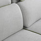 Modern Biscuit Back Sofa with Chaise Linen/Faux Leather Flared Arm Sofa in Gray