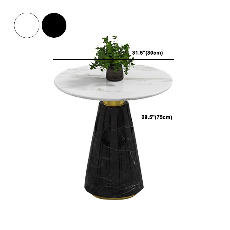 Glam Style Faux Marble Dining Set Round 1/4/5 Pieces Dining Set for Home Use Clearhalo 'Dining Room Sets' 'Dining Tables & Seating' 'dining_room_set' 'furn' 'furn_dining_room_set' 'Furniture' 'Kitchen & Dining Furniture' 1200x1200_d21dbe77-54ba-448a-8a9f-89b418a81287