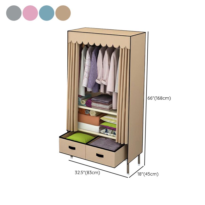 Hinged Wardrobe Closet Contemporary Wardrobe Armoire with Drawer Clearhalo 'Armoires & Wardrobes' 'armoires_wardrobes' 'Bedroom Furniture' 'furn' 'furn_armoires_wardrobes' 'Furniture' 1200x1200_d21e8e9d-c138-423b-902f-a7f01c8382b5