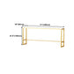 Glam Iron Bar Dining Table White Wood Rectangle Indoor Bistro Table with Footrest Clearhalo 'Bar Furniture' 'Bar Tables' 'bar_tables' 'furn' 'furn_bar_tables' 'Furniture' 'furniture_bar_tables' 'Kitchen & Dining Furniture' 1200x1200_d21ee3b1-4608-44ec-9a5c-58fb41d0baaa