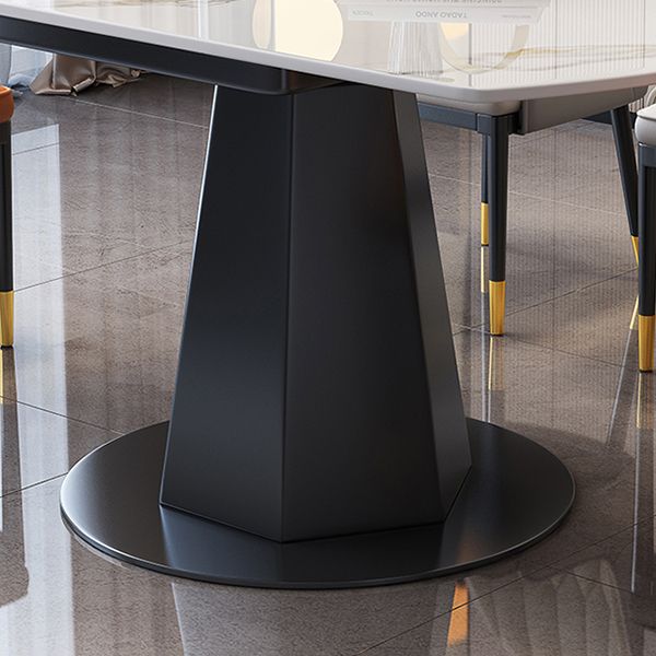 Sintered Stone Dining Table Drop-Leaf Dinner Table for Dining Room Clearhalo 'Dining Tables & Seating' 'Dining Tables' 'dining_table' 'furn' 'furn_dining_table' 'Furniture' 'Kitchen & Dining Furniture' 1200x1200_d2225de2-ca0a-4038-a85e-815ebf7fb62e