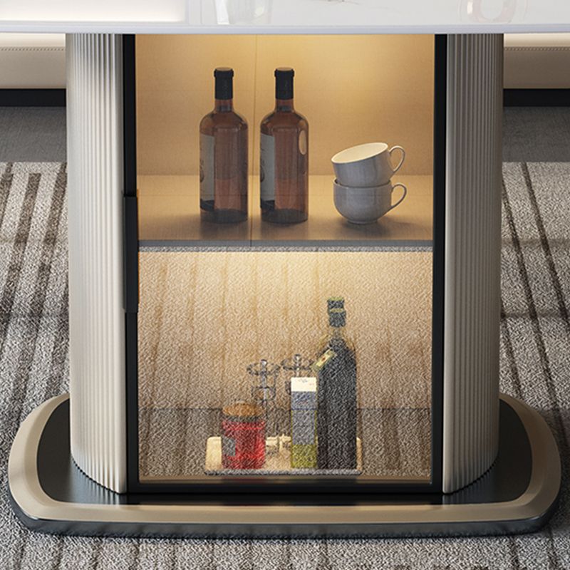 1/5/7 pezzi set da pranzo in pietra sinterizzato moderno con spazio