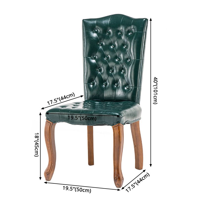 French Country Armless Dining Chairs PU Leather Upholstered Dining Side Chairs Clearhalo ' kitchen&dining_furn' 'Dining Chairs' 'Dining Tables & Seating' 'dining_chair' 'furn' 'furn_dining_chair' 'Furniture' 'furniture_dining_chair' 'Kitchen & Dining Furniture' 'kitchen' 1200x1200_d22472a4-0a16-41fc-a487-a2dd0a9db38c