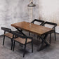 Industrial Style Solid Wood Dining Table Brown Rectangle Table with Metal Base for Dinning Room Clearhalo ' dining_table' 'Dining Tables & Seating' 'Dining Tables' 'furn' 'furn_dining_table' 'Furniture' 'furniture_dining_table' 'Kitchen & Dining Furniture' 'kitchen&dining_furn' 'kitchen' 'kitchen_dining_table' 1200x1200_d22510b3-41d1-42ac-82c1-2e00dcfa30b8