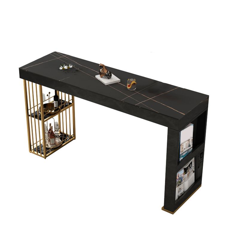 Modern Rectangle Bistro Bar Table Sintered Stone Storage Bar Table Clearhalo 'Bar Furniture' 'Bar Tables' 'bar_tables' 'furn' 'furn_bar_tables' 'Furniture' 'Kitchen & Dining Furniture' 1200x1200_d225ec08-fe0d-47c2-942e-7df5a56b3ae4
