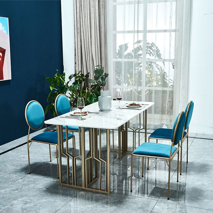 Metal Traditional Luxury Rectangle Table Sintered Stone Table for Kitchen Clearhalo ' dining_table' 'Dining Tables & Seating' 'Dining Tables' 'furn' 'furn_dining_table' 'Furniture' 'furniture_dining_table' 'Kitchen & Dining Furniture' 'kitchen&dining_furn' 'kitchen' 'kitchen_dining_table' 1200x1200_d225f4ca-a12d-4acc-8547-0ed69443628f
