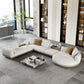 Farmhouse Sectional Sofa with Square Arms in Beige Linen Blend Clearhalo 'furn' 'furn_sectionals' 'Furniture' 'Living Room Furniture' 'Sectionals' 1200x1200_d2271aed-1c9a-4830-b885-13731bcd880e