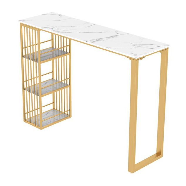 Nordic Glam Stone Bar Counter Table Metal Bar Counter Table for Home Clearhalo 'Bar Furniture' 'Bar Tables' 'bar_tables' 'furn' 'furn_bar_tables' 'Furniture' 'Kitchen & Dining Furniture' 1200x1200_d2276704-65c0-40af-9618-13f8034d8fdc