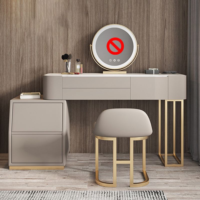 Luxurious 5 Storage Drawer Solid Wood Desk 31.5" Makeup Vanity Desk