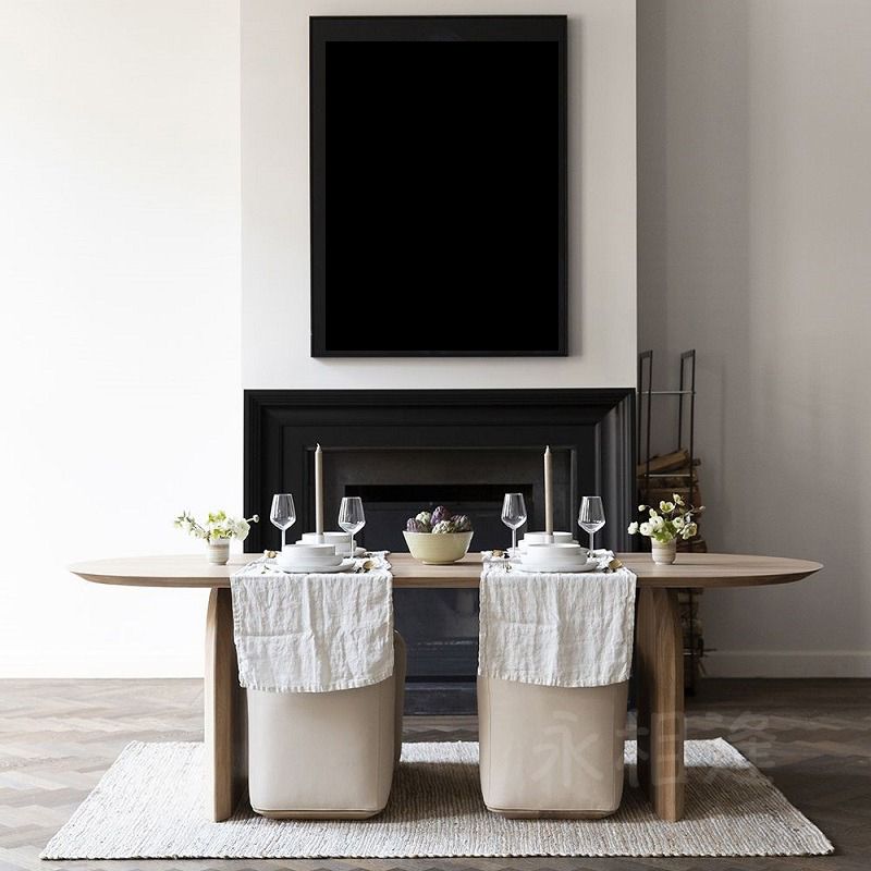 27 "brede eigentijdse schrijfbureau ovaal vast hout natuurlijk kantoor bureau