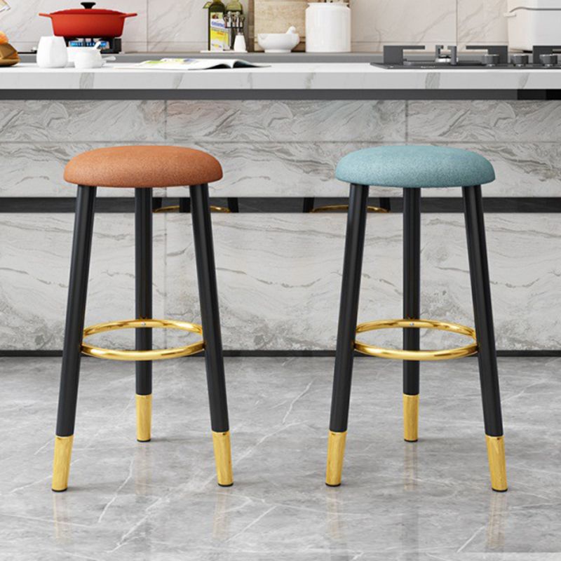 Scandinavian Home Backless Stool Matte Finish Upholstered Bar Stools Clearhalo 'Bar Furniture' 'Bar Stools' 'bar_stools' 'furn' 'furn_bar_stools' 'Furniture' 'furniture_bar_stools' 'Kitchen & Dining Furniture' 1200x1200_d22e44a4-cdd8-41cb-8517-d2e87aca8f36