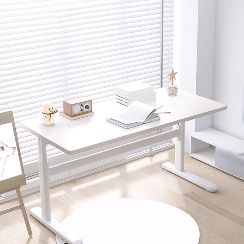 Bureau de bureau à domicile blanc Hauteur réglable Wood Writing Bureau avec base en T