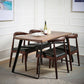 Natural and Black Dining Table Set 1/2/3/5/7 Pieces Rectangle Industrial Dinette Set Clearhalo 'Dining Room Sets' 'Dining Tables & Seating' 'dining_room_set' 'furn' 'furn_dining_room_set' 'Furniture' 'Kitchen & Dining Furniture' 1200x1200_d2304ed1-779a-416d-9728-4eb1f0b21fdb