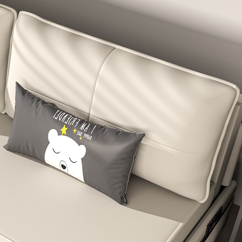 Divano scandinavo in pelle incollata di divani convertibili bianchi senza braccio