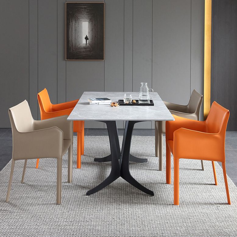 Matte Finish Solid Back Chair Designer Style Home Leather Arm Chair Clearhalo 'Dining Chairs' 'Dining Tables & Seating' 'dining_chair' 'furn' 'furn_dining_chair' 'Furniture' 'Kitchen & Dining Furniture' 1200x1200_d2361ca7-846f-47c0-acf8-783fc432493f