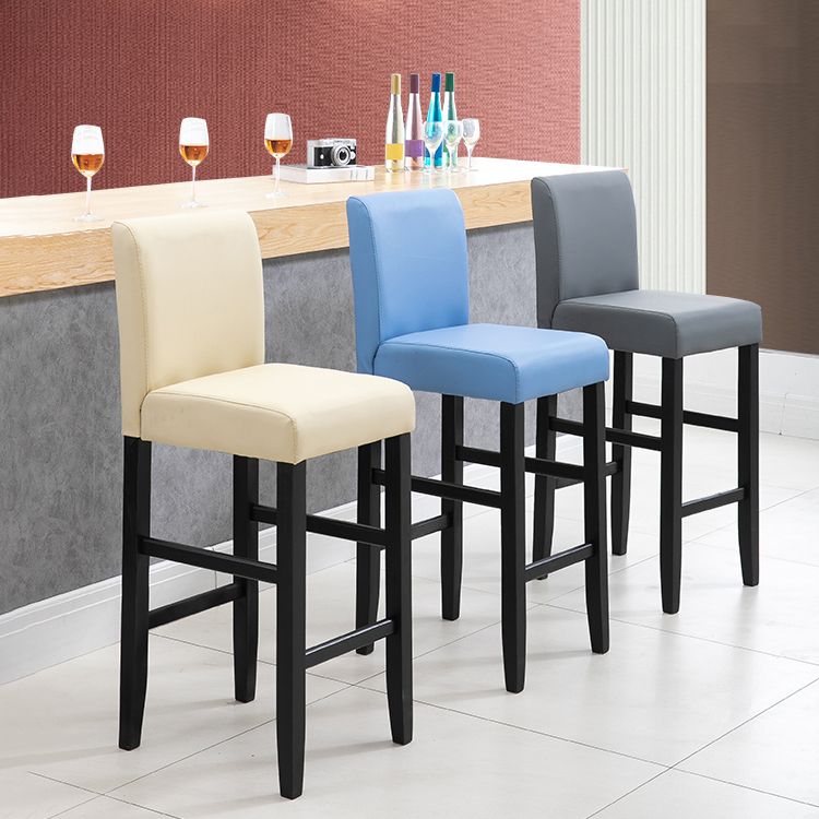 Modern Leather Solid Wood Barstool Bristol Bar Stool with Footrest and Low Back Clearhalo 'Bar Furniture' 'Bar Stools' 'bar_stools' 'furn' 'furn_bar_stools' 'furniture_bar_stools' 'Kitchen & Dining Furniture' 'kitchen&dining_furn' 'kitchen' 'kitchen_furn' Furniture' 1200x1200_d23915af-e90a-4976-b81d-a27f30a5406c