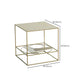 Brass Iron Frame Coffee Table Mid-Century Modern 17.7" W Square Cocktail Table Clearhalo 'Coffee & Accent Tables' 'Coffee Tables' 'coffee_tables' 'furn' 'furn_coffee_tables' 'Furniture' 'Living Room Furniture' 1200x1200_d2392c60-e369-4443-8db8-63ac705d689e