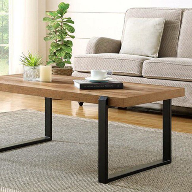 Rectangle Solid Wood Coffee Table Sled Coffee Cocktail Table Clearhalo 'Coffee & Accent Tables' 'Coffee Tables' 'coffee_tables' 'furn' 'furn_coffee_tables' 'Furniture' 'Living Room Furniture' 1200x1200_d23950d5-2b23-4ce8-ad85-a405253efb99