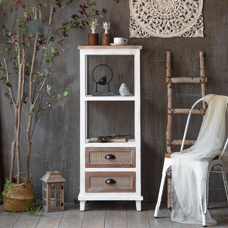 Bois en détresse 1 - Accent Points étagères industrielles comprenant une armoire avec des tiroirs