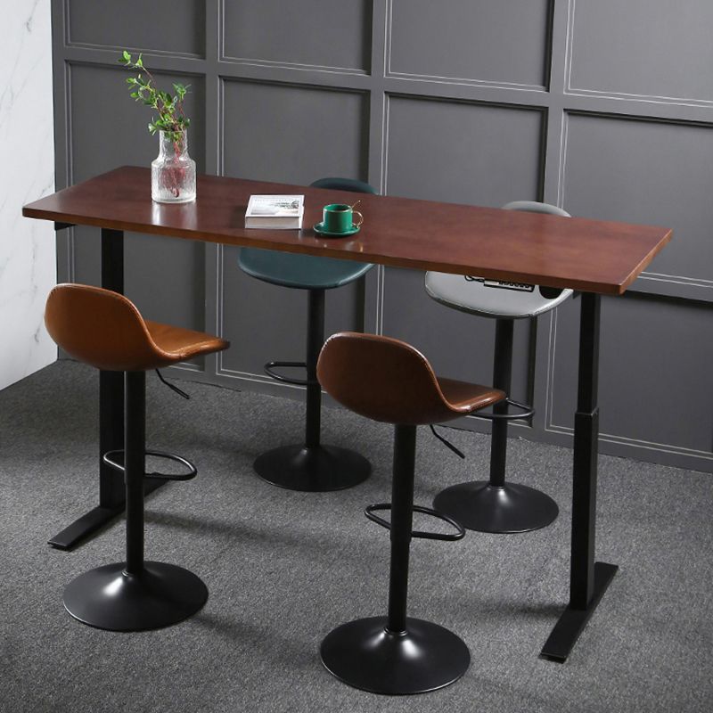 Industrial Style Wood Top Counter Table Liftable Bar Table for Coffee Shop Clearhalo 'Bar Furniture' 'Bar Tables' 'bar_tables' 'furn' 'furn_bar_tables' 'Furniture' 'furniture_bar_tables' 'Kitchen & Dining Furniture' 1200x1200_d23996e5-4d26-4566-b375-10694ef76864