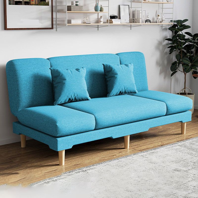 Armless Slpeeper Sofa Azure/Yellow/Grey Linen 31.5" High Sofa Clearhalo 'Furniture' 'furniture_sofas' 'kitchen' 'kitchen_sofas' 'Living Room Furniture' 'Sofa' 'sofas' 1200x1200_d23b2c0d-9caa-4bfd-a96a-d7a57227aa09