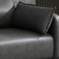 Faux Leather Sofa 31.49" High Square Arm Sofa with 2 Pillows