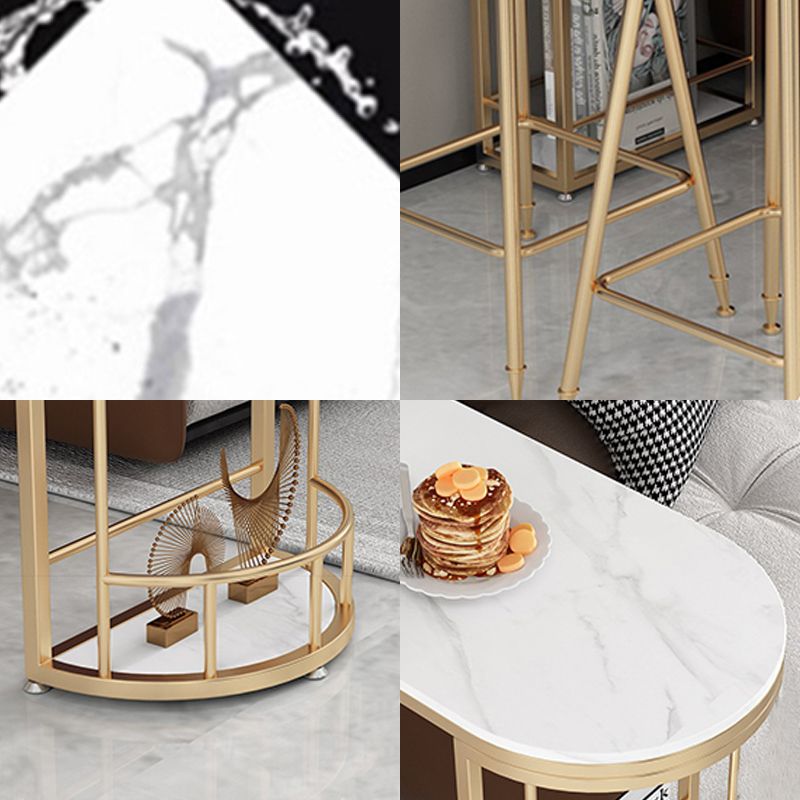 Modern Bar Dining Table Indoor Bar Height Table with Shelves 42-Inch Top Clearhalo 'Bar Furniture' 'Bar Tables' 'bar_tables' 'furn' 'furn_bar_tables' 'Furniture' 'furniture_bar_tables' 'Kitchen & Dining Furniture' 'kitchen&dining_furn' 'kitchen' 1200x1200_d23d0dbc-34b6-4f98-af1e-1dd0d391c60a