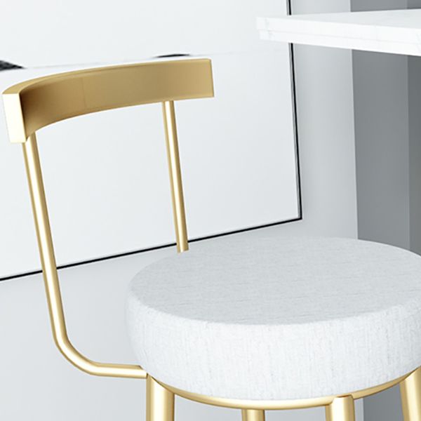 Taburete de bar estilo Glam, tapizado, para salón, con patas de metal