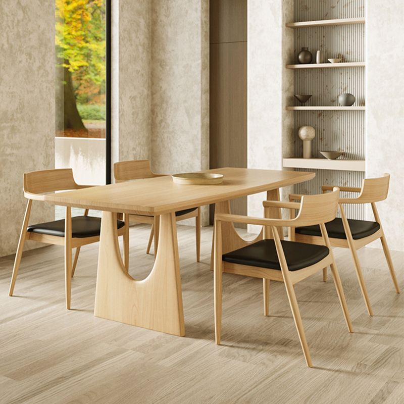 Modern 1/2/4/5 Pieces Dining Set Rectangle Pine Wood Dining Table for Dining Room Clearhalo 'Dining Room Sets' 'Dining Tables & Seating' 'dining_room_set' 'furn' 'furn_dining_room_set' 'Furniture' 'furniture_dining_room_set' 'Kitchen & Dining Furniture' 1200x1200_d24379be-abae-4567-8eed-64902aa8dec7