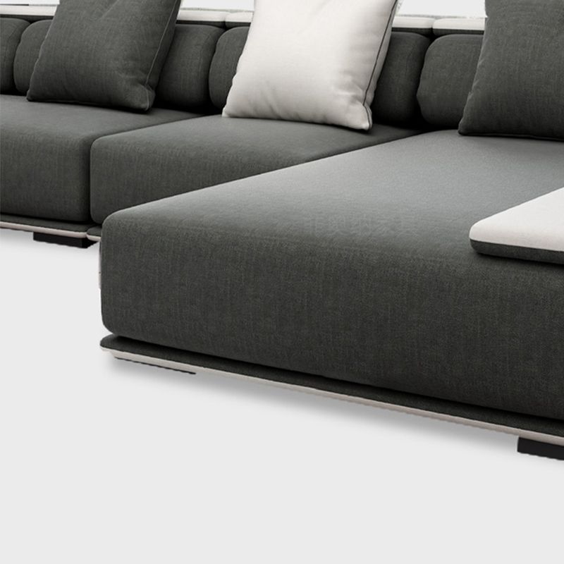 70.87"W Contemporary Square Arm Sectionals with Pillowed Back Cushions Clearhalo 'furn' 'furn_sectionals' 'Furniture' 'furniture_sectionals' 'kitchen' 'kitchen_sectionals' 'Living Room Furniture' 'Sectionals' 1200x1200_d2438624-7fd4-4668-a56c-c9cd534a21cb