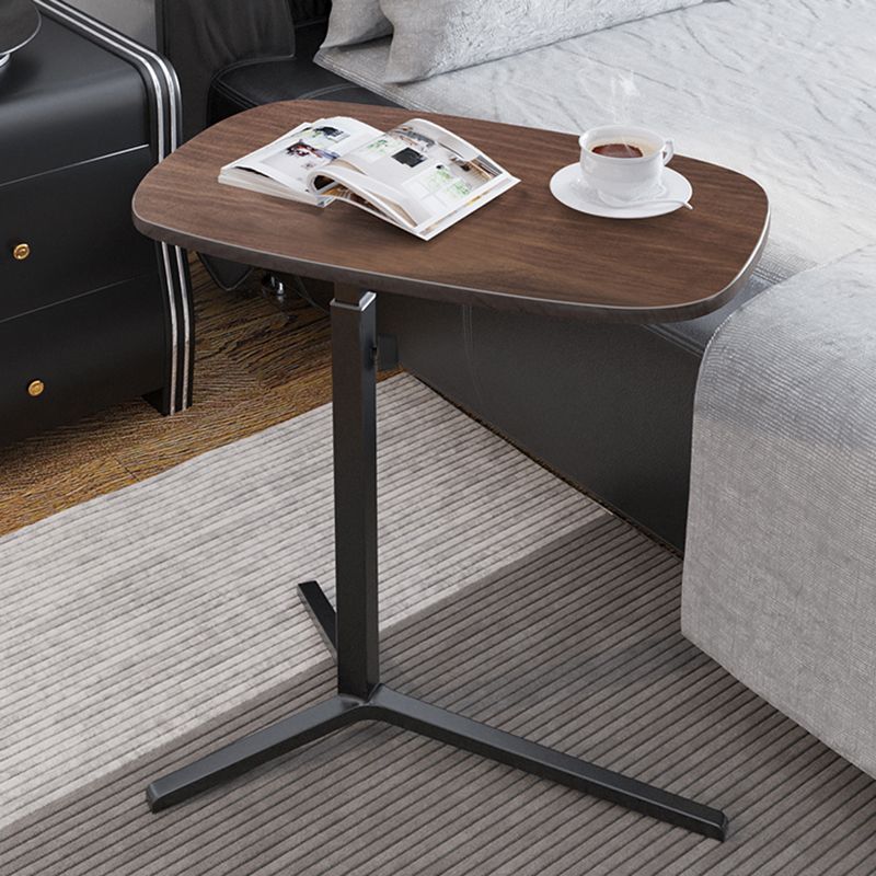 Mesa del lado del pedestal de madera moderno mesa de esquina ovalada minimalista