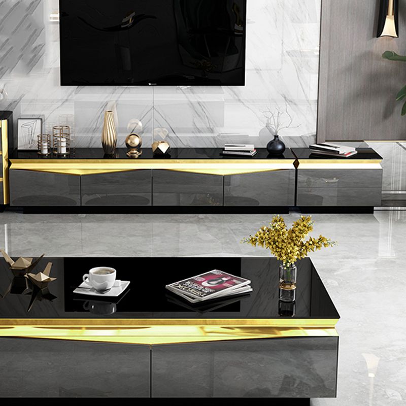 Gabinete de TV de vidrio y madera Preciosa consola de soporte de televisión en casa