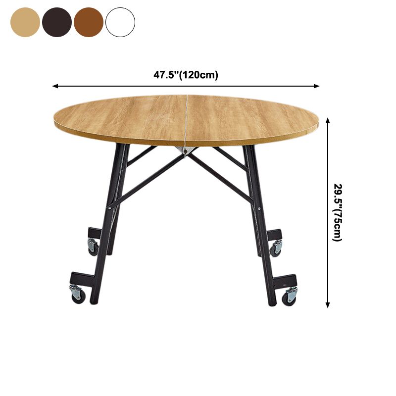 Mid-Century MDF Kitchen Dining Table Round Shape Standard Dining Table with Double Pedestal Base Clearhalo ' dining_table' 'Dining Tables & Seating' 'Dining Tables' 'furn' 'furn_dining_table' 'Furniture' 'furniture_dining_table' 'Kitchen & Dining Furniture' 'kitchen&dining_furn' 'kitchen' 'kitchen_dining_table' 1200x1200_d248c893-c82a-4743-bef9-72a753637357