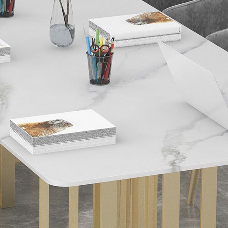 Scrivania rettangolare in pietra industriale 29,53 "Distanta da ufficio alta