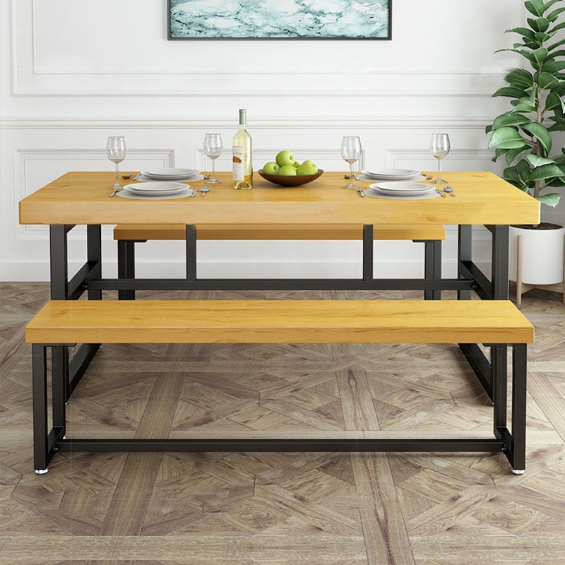 Modern Pine Wood Bench Rectangle Home Seating Bench with Legs Clearhalo 'Benches' 'Chairs & Seating' 'furn' 'furn_benches' 'Furniture' 'Living Room Furniture' 1200x1200_d24c5d92-7bf4-49a6-9e9a-4d685acbdc99