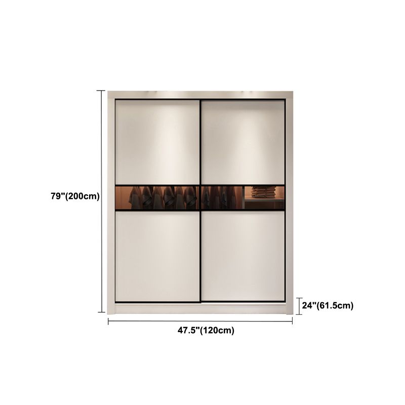 White Contemporary Wardrobe Cabinet Wooden Wardrobe Armoire for Home Clearhalo 'Armoires & Wardrobes' 'armoires_wardrobes' 'Bedroom Furniture' 'furn' 'furn_armoires_wardrobes' 'Furniture' 1200x1200_d24d0419-1915-49d7-83db-143125daa37d