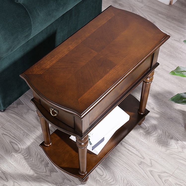 Mesa de extremo rectangular moderna 23 "de altura 4 patas de madera maciza mesa auxiliar