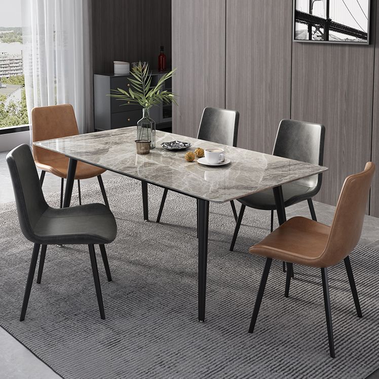 Industrial Standard Sintered Stone Dining Table Rectangle Shape Dining Table for Kitchen Clearhalo ' dining_table' 'Dining Tables & Seating' 'Dining Tables' 'furn' 'furn_dining_table' 'Furniture' 'furniture_dining_table' 'Kitchen & Dining Furniture' 'kitchen&dining_furn' 'kitchen' 'kitchen_dining_table' 1200x1200_d24d7e84-2f04-43b3-a7fc-700a4c38ad87