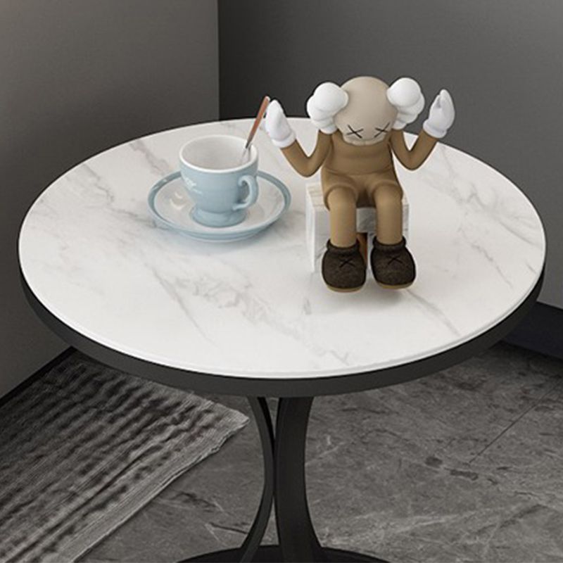 21.6 "Tall Pedestal End Table Modern Stone Top Side Table for Living Room