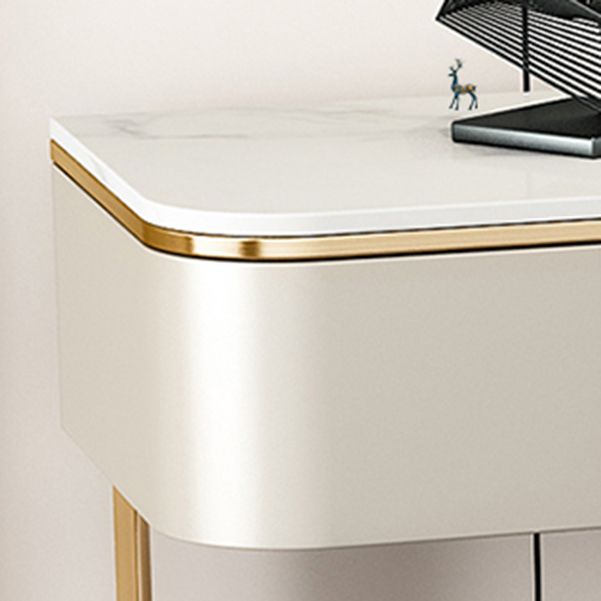 2 cassetti Tavolo della console Tavolo di accento di pietra moderna per Hall, 33,46 "di altezza