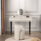 Contemporary 2-Drawer Wood Vanity Makeup Dressing Table in White with Stool Clearhalo 'Bedroom Furniture' 'furn' 'furn_makeup_vanities' 'Furniture' 'Makeup Vanities' 'makeup_vanities' 1200x1200_d2512c07-6ec6-4a06-a6f5-b9c2058b685c
