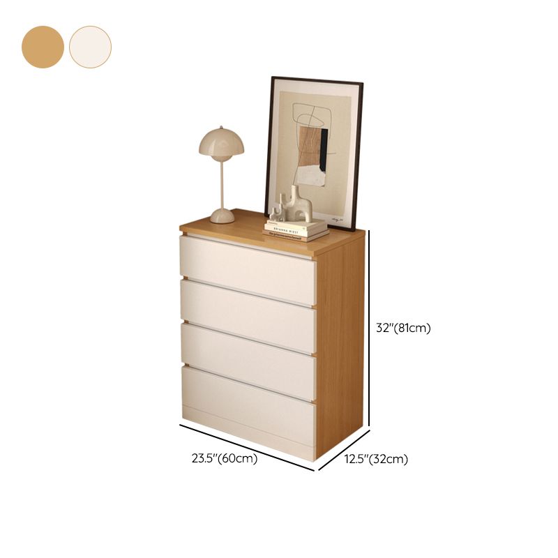 Modern White/Natural Chest with Wooden Drawers Rectangle Chest Clearhalo 'Cabinets & Chests' 'cabinets_chests' 'furn' 'furn_cabinets_chests' 'Furniture' 'Living Room Furniture' 1200x1200_d2515e49-6102-4b6d-ab02-c05ec903b7e5