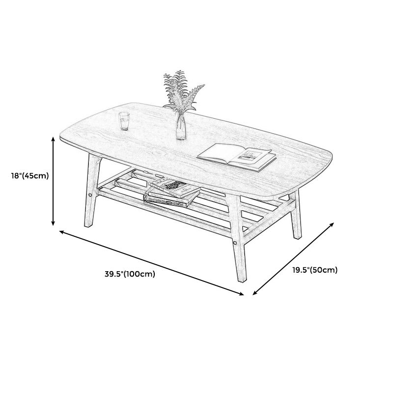 Modern Style Solid Wood Top Rectangular Walnut/wood Coffee Table Clearhalo 'Coffee & Accent Tables' 'Coffee Tables' 'coffee_tables' 'furn' 'furn_coffee_tables' 'Furniture' 'furniture_coffee_tables' 'Living Room Furniture' 1200x1200_d251a3ee-b9a1-4e1a-aed5-5cf2709a5e96