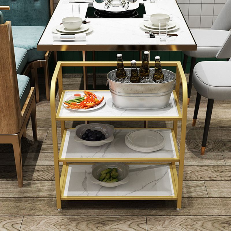 23.62"H Rolling Prep Table Modern Style Reclaimed Wood Prep Table for Home Use