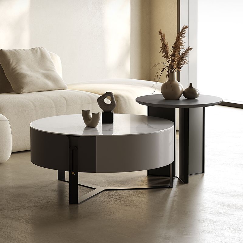 Mesa de cóctel contemporánea Mesa de cóctel de café redonda de piedra