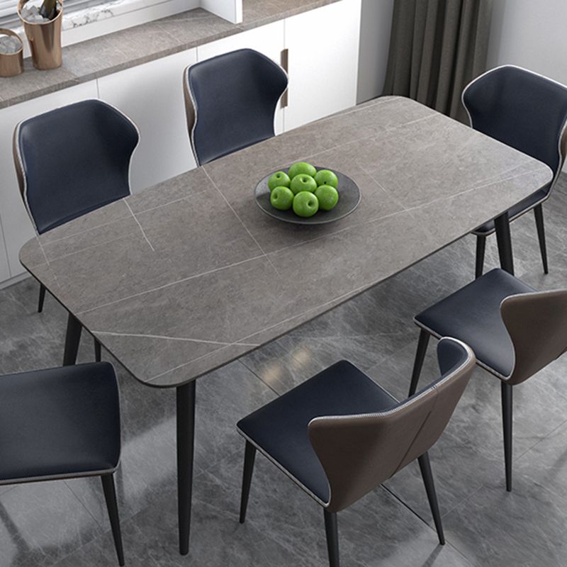 Metal Modern Rectangular Table Sintered Stone Table for Dining Room and Kitchen Clearhalo ' dining_table' 'Dining Tables & Seating' 'Dining Tables' 'furn' 'furn_dining_table' 'Furniture' 'furniture_dining_table' 'Kitchen & Dining Furniture' 'kitchen&dining_furn' 'kitchen' 'kitchen_dining_table' 1200x1200_d253c573-fca3-4295-b55f-54b0b49b382e