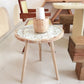 French Country 3 Legs Sofa Side Accent Table Solid Wood Round End Table