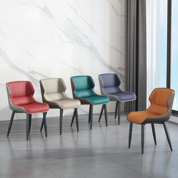 Modern Style Leather Dining Chairs Wingback Parsons Arm Side Chairs (Set of 2) Clearhalo ' kitchen&dining_furn' 'Dining Chairs' 'Dining Tables & Seating' 'dining_chair' 'furn' 'furn_dining_chair' 'Furniture' 'furniture_dining_chair' 'Kitchen & Dining Furniture' 'kitchen' 1200x1200_d254a241-826e-4831-9bc5-5cd7c18064e1