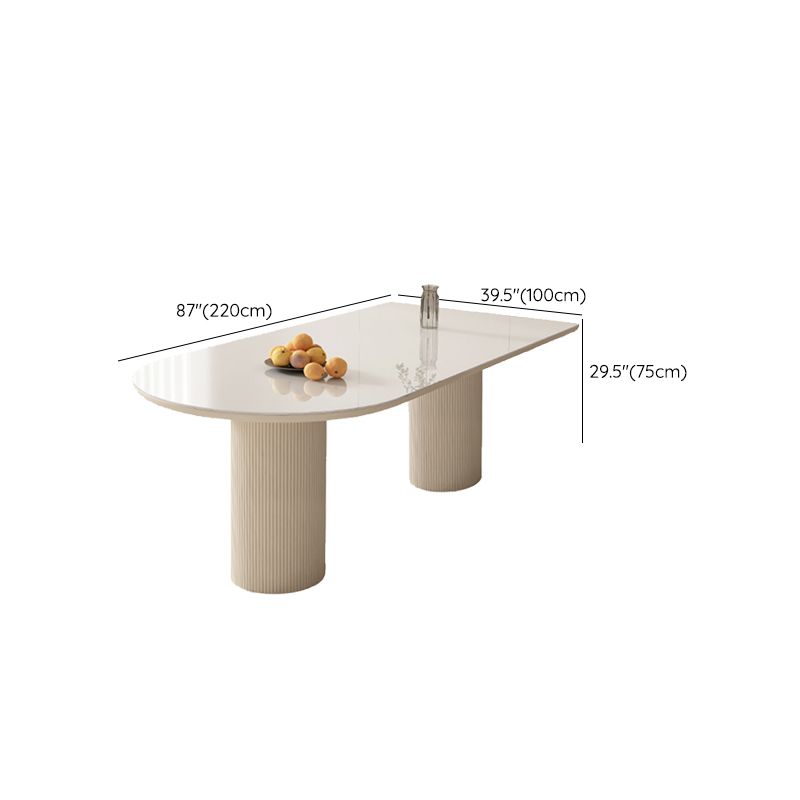 Sintered Stone Table White Dining Table for Kitchen Dining Room